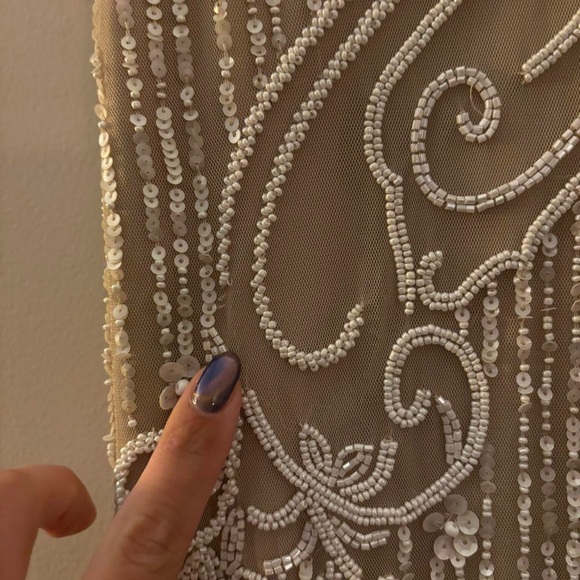 BHLDN White/Cream Beaded Gown - Size 4 - Picture 7 of 9